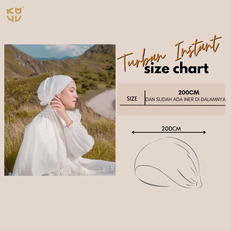 Koyu Hijab Turban Instant / Pasmina Instant Ceruti Turban
