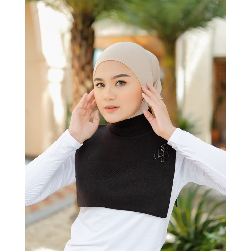 Koyu Hijab Iner Manset Leher &  Manset Kutung Baju Jepang Bahan Rajut Premium