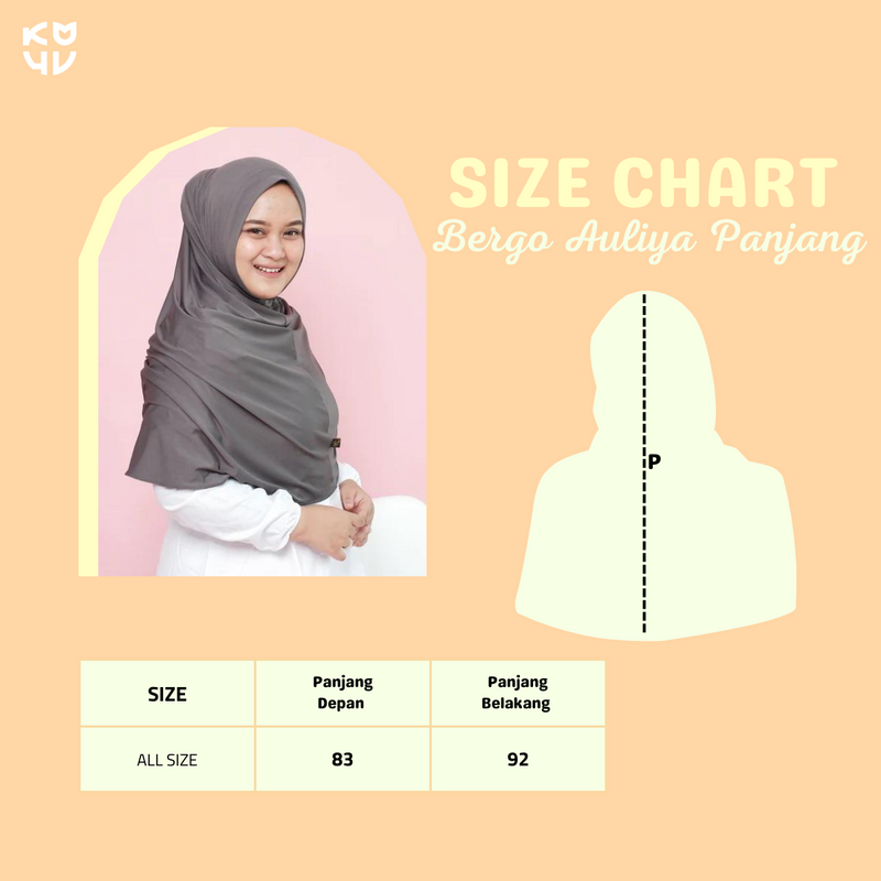 Koyu Hijab Bergo Jersey Premium Auliya Instan Panjang