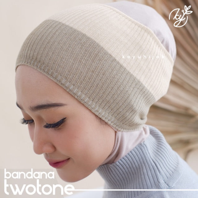 Koyu Hijab Iner Rajut Premium Twotone