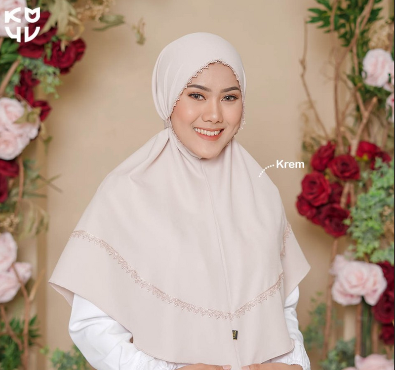 Koyu Hijab Bergo Instan Queen Lace