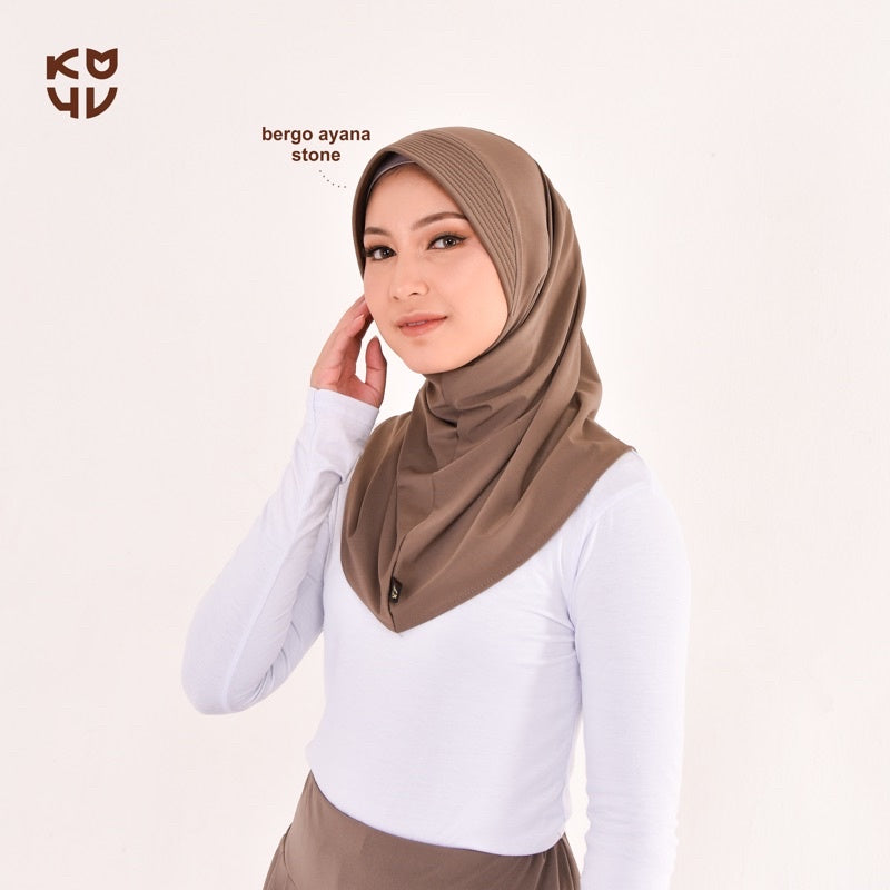Koyu Hijab Bergo Jersey Premium Sporty Ayana New Product