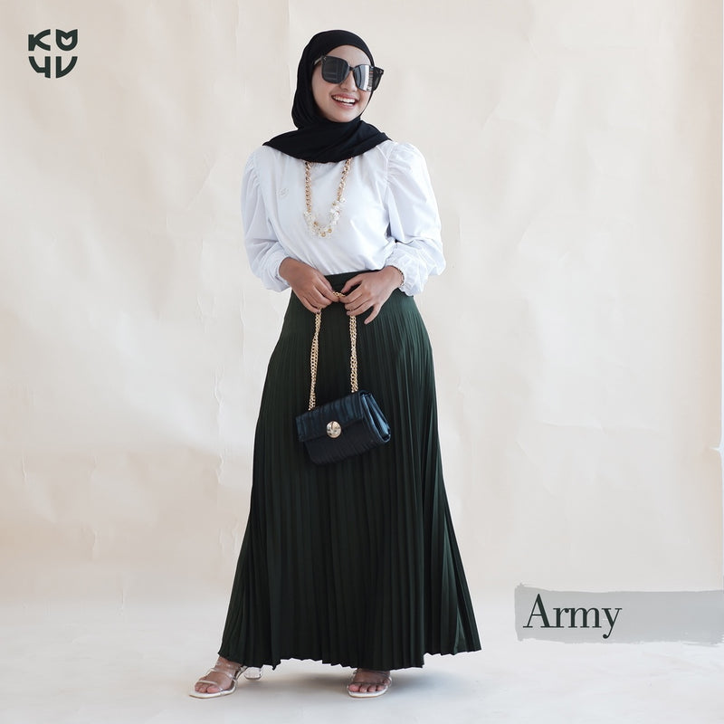 Koyu Hijab Rok Plizket Jersey Premium Skirt Yuna
