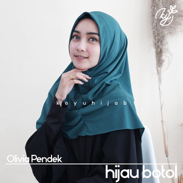 Koyu Hijab Olivia Instant Pendek