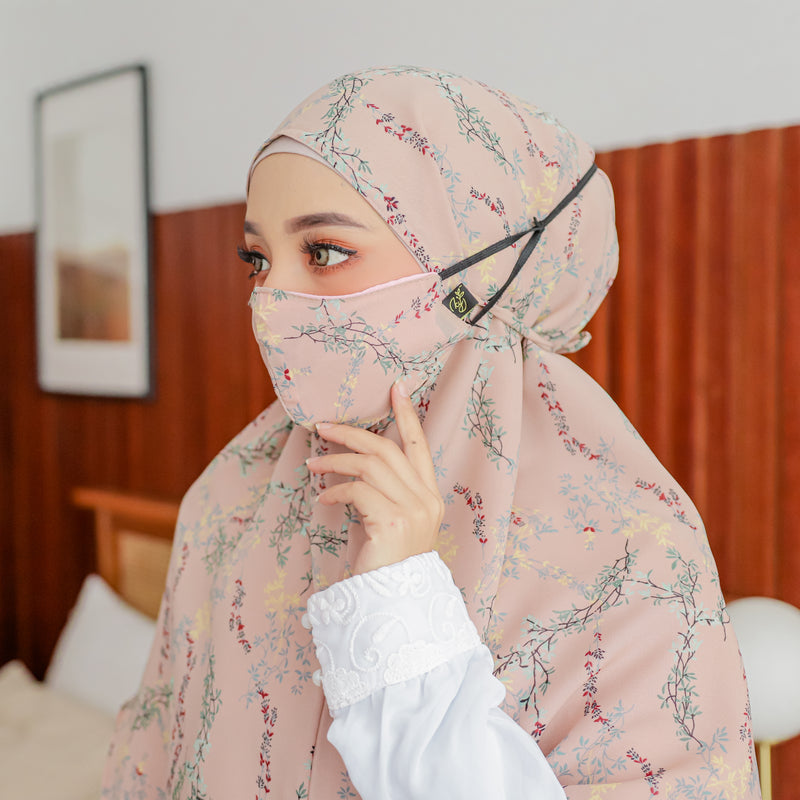 Koyu Hijab Bergo Motif Instan 2layer Premium Isyela