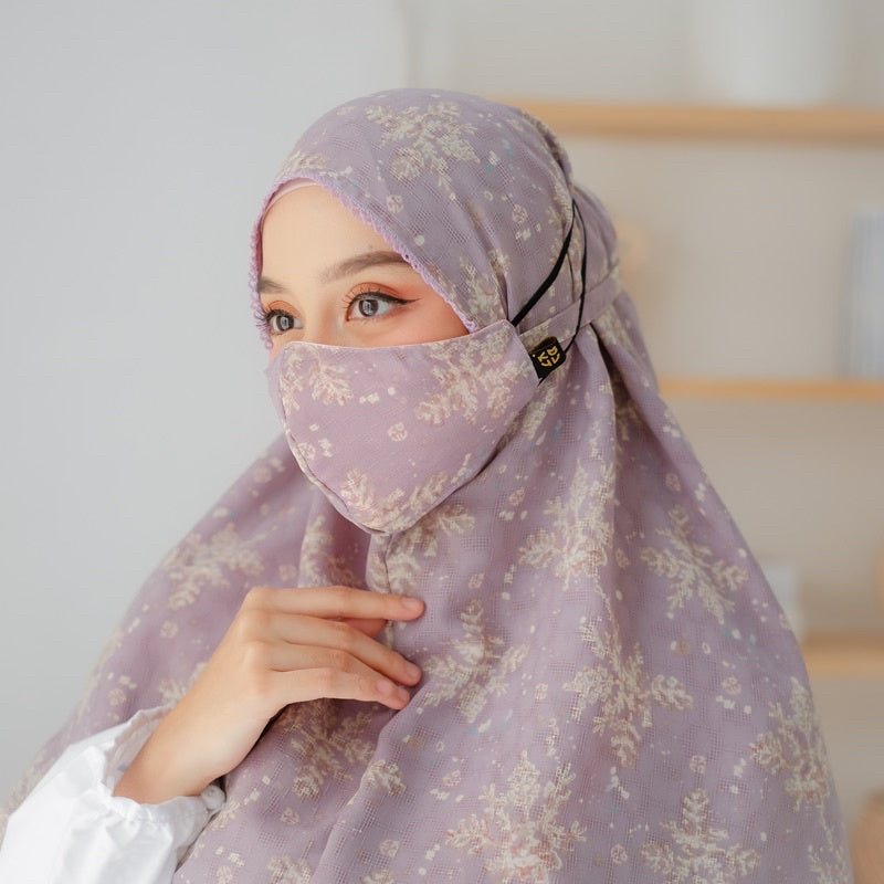 Koyu Hijab Bergo Crystal Lace