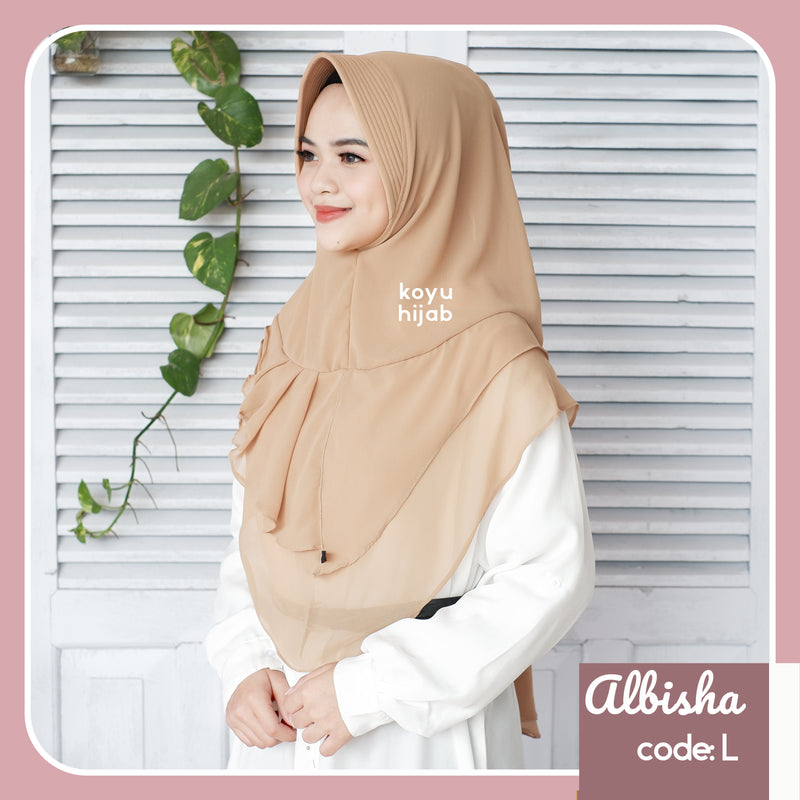 Koyu Hijab Instan Khimar Ceruti Premium Albisha