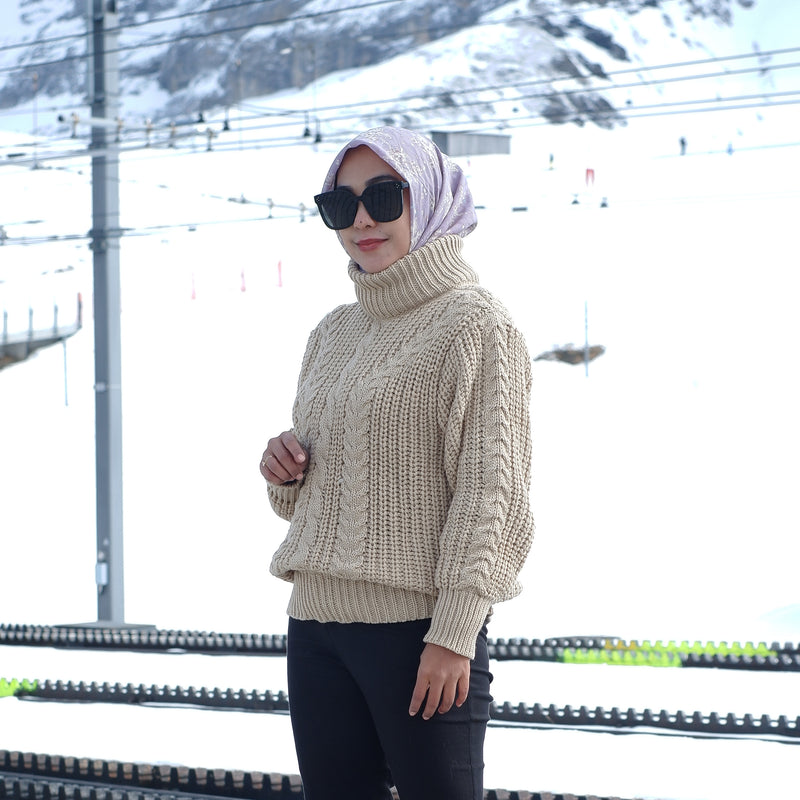 Koyu Hijab Sweater Wanita Knit Rajut Premium Aline