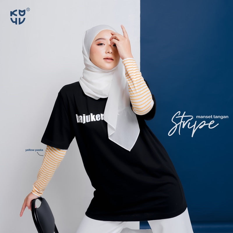 Koyu Hijab Manset Tangan Stripe Best Seller