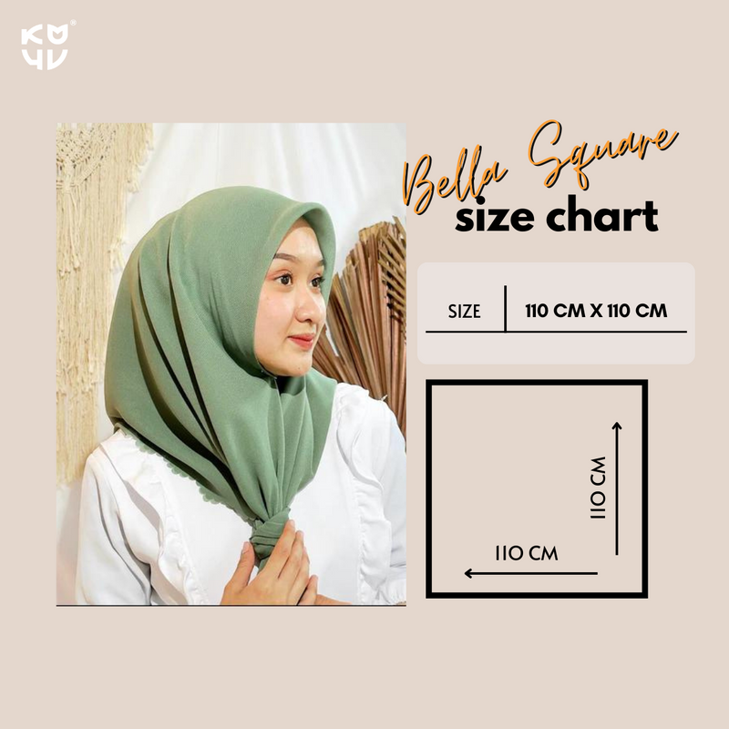 Koyu Hijab Bella Square Lasercut