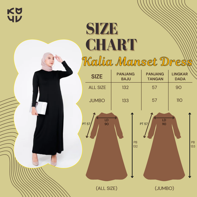 Koyu Hijab Iner Manset Dress Jersey Premium Kalia