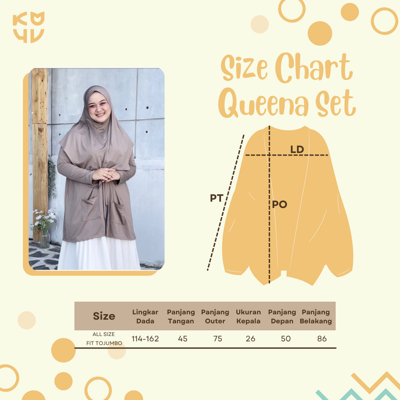 Koyu Hijab Instan Jersey Premium Queena Set Outer Praktis