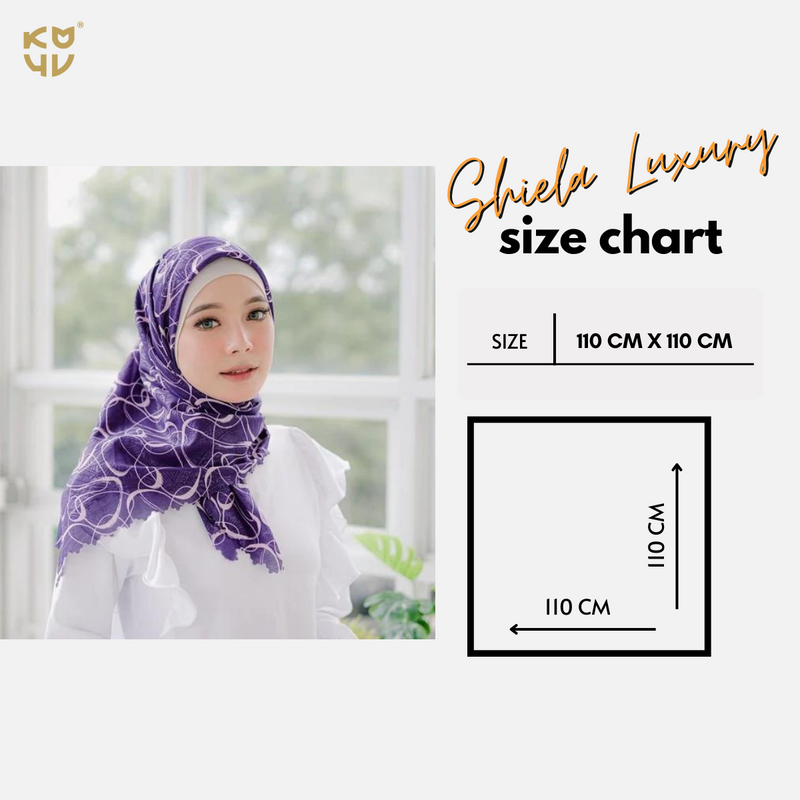 Koyu Hijab Segiempat Motif Luxury Vembos Shiela