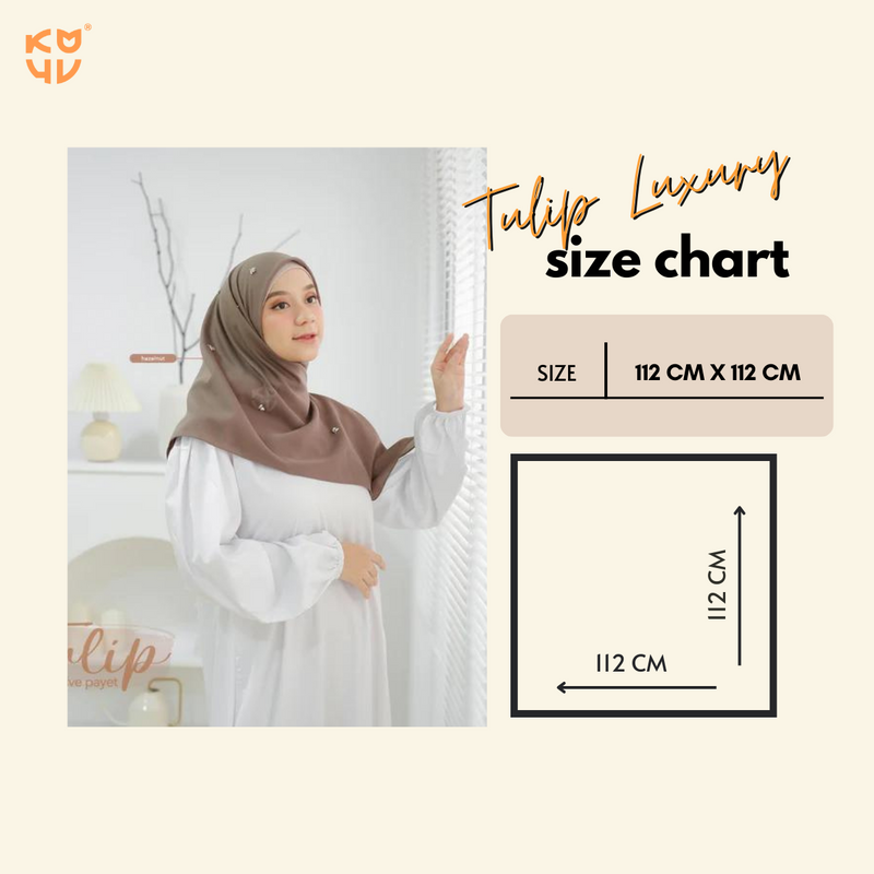 Koyu Hijab Segiempat Tulip Luxury Payet