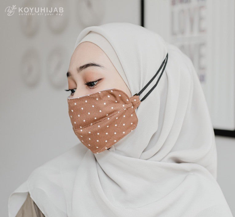 Koyu Hijab Masker 3ply Polka Xena Hot Sale