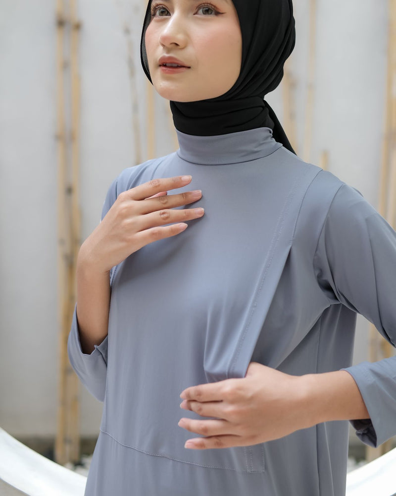 Koyu Hijab Iner Manset Dress Jersey Kalia Busui
