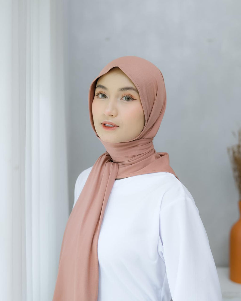 Koyu Hijab Pashmina Kaos Rayon