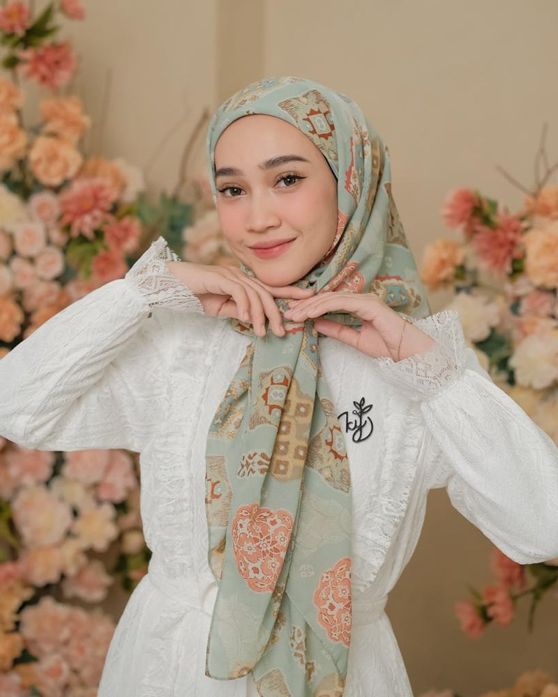 Koyu Hijab Set Iner Maya Segiempat Motif