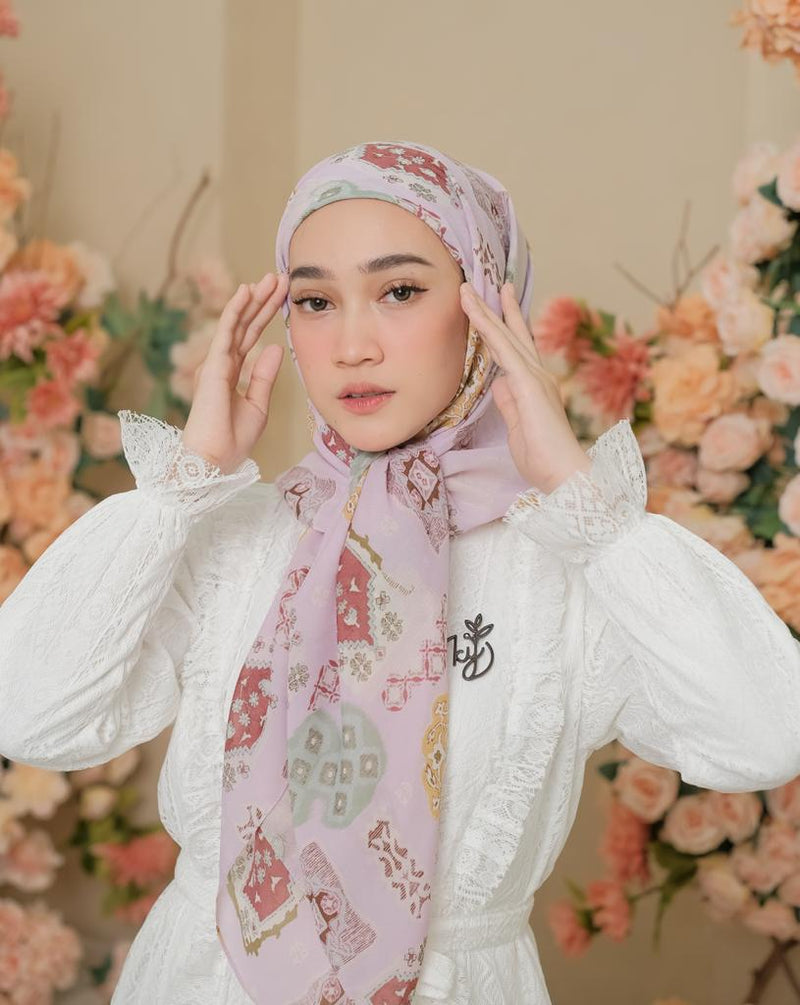 Koyu Hijab Segiempat Moti Viney Jepang Set Iner Maya