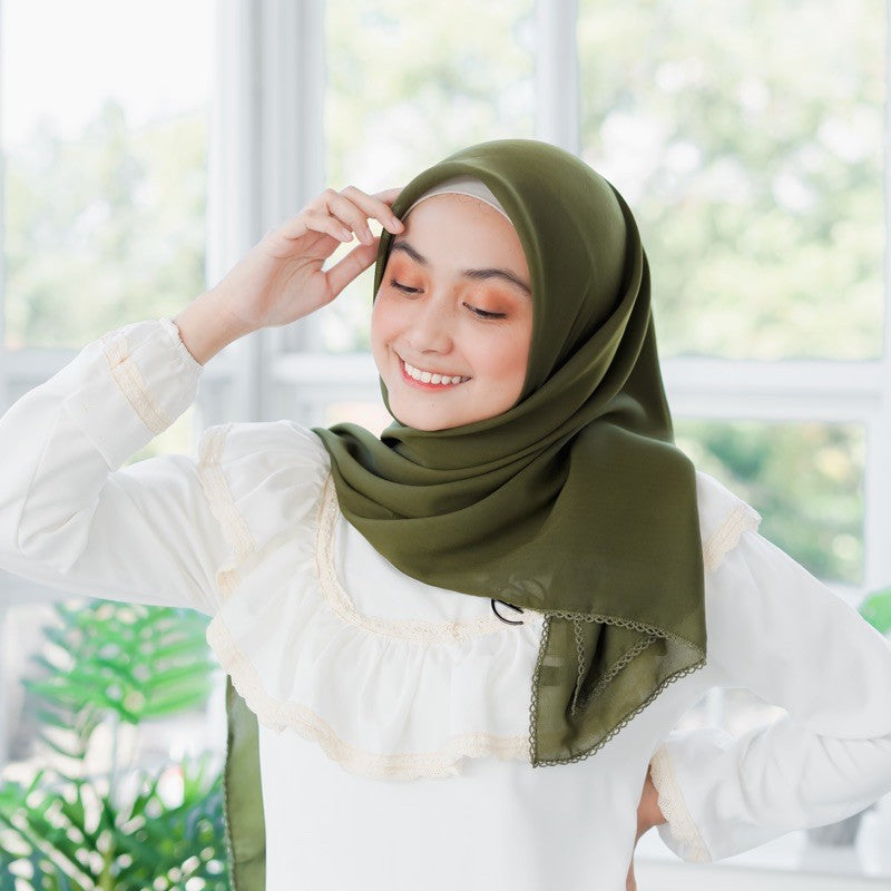 Koyu Hijab Segiempat Potton Lace Best Seller Part 2
