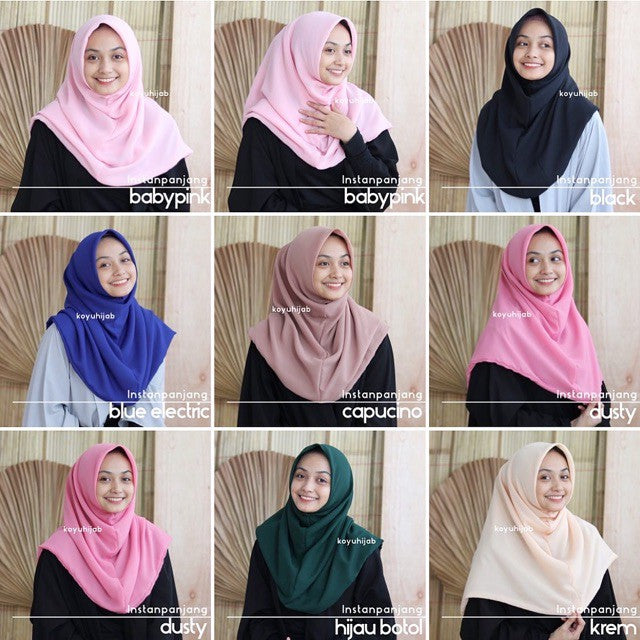 Koyu Hijab Instan Senja Panjang  ( 100RB/4 )