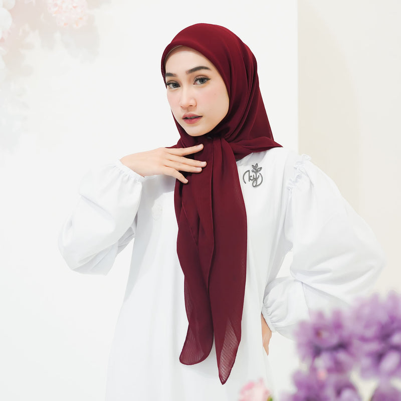 Koyu Hijab Segiempat Plain Potton Ameera