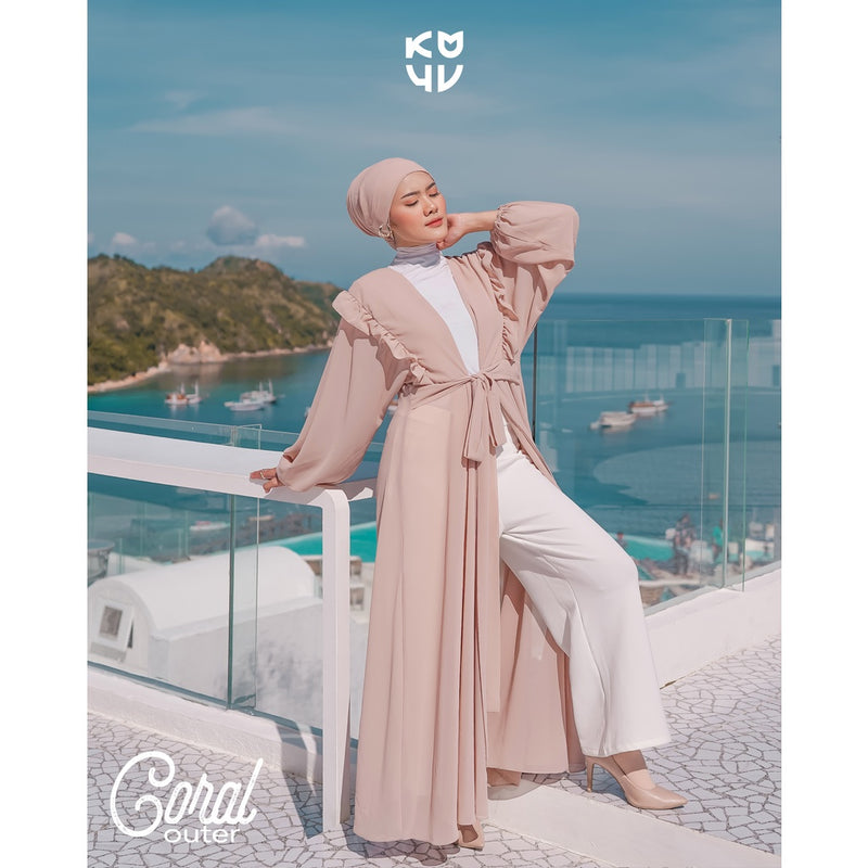Koyu Hijab Coral Outer Dress Premium
