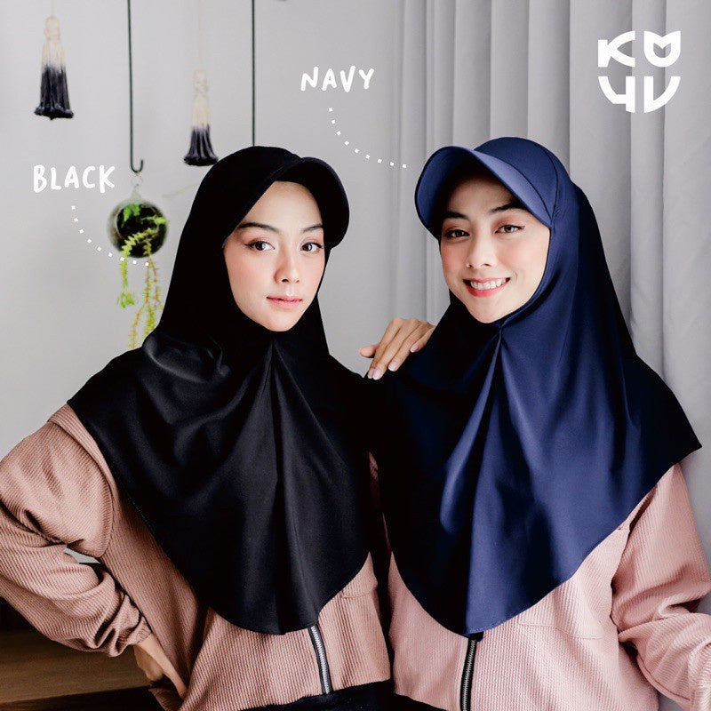 Koyu Hijab Bergo Jersey Premium Sporty Topi