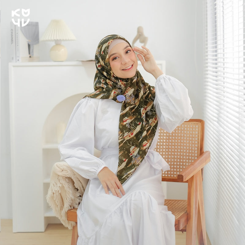 Koyu Hijab Segiempat Motif Viney Jepang Eira (Winter Edition)