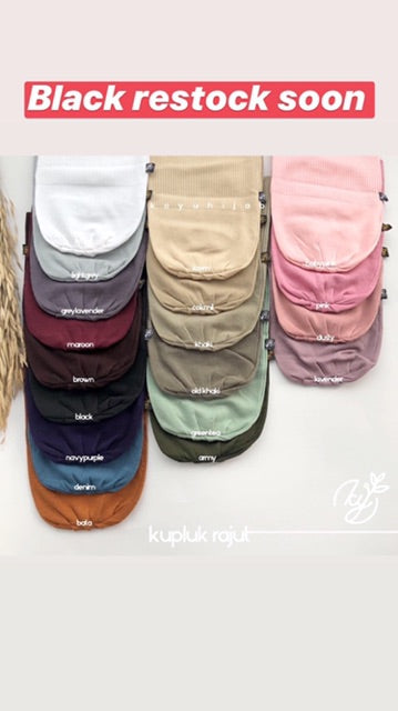 Koyu Hijab Iner Rajut Premium Kupluk Murah
