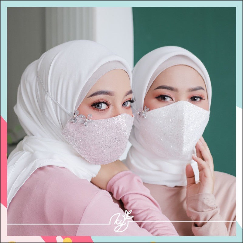 Koyu Hijab Masker Luxury Flowie Best Seller