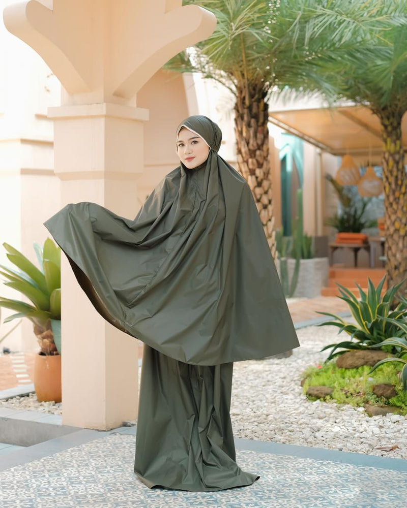 Koyu Hijab Mukena Traveling Plain Serut Koyu