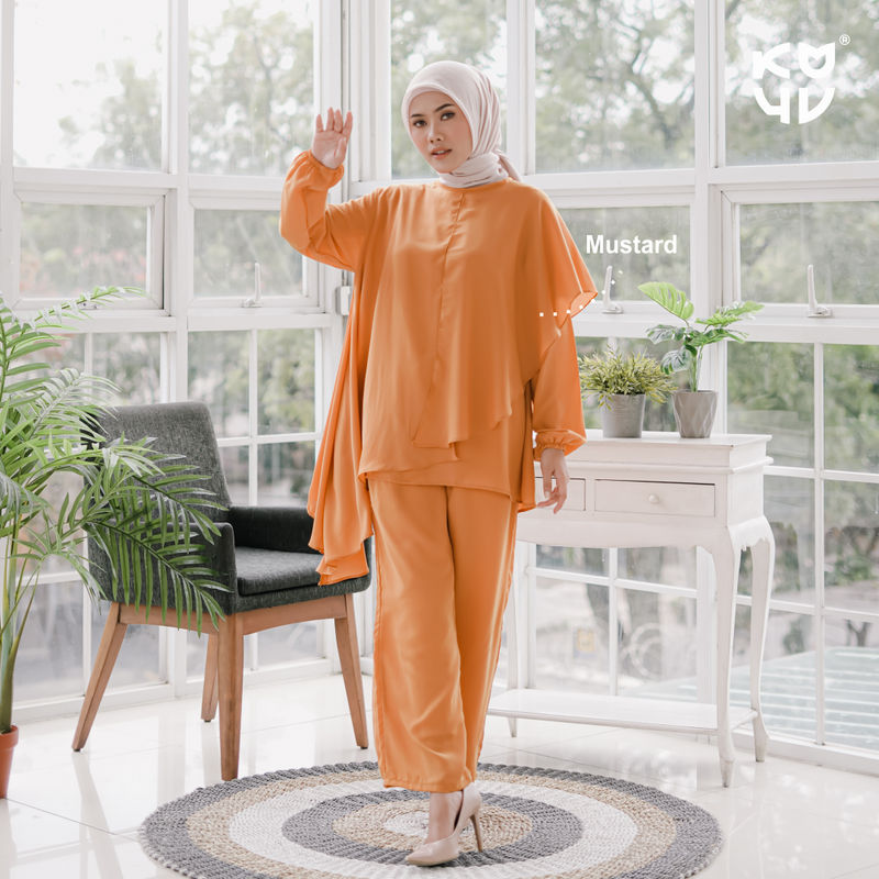 Koyu Hijab Baju One Set Wollpeach Alda