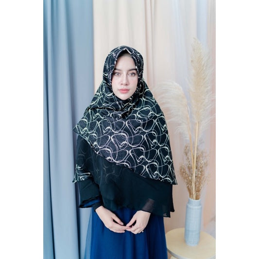Koyu Hijab Instan Khimar Alshiela Black