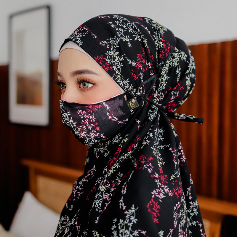 Koyu Hijab Bergo Motif Instan 2layer Premium Isyela