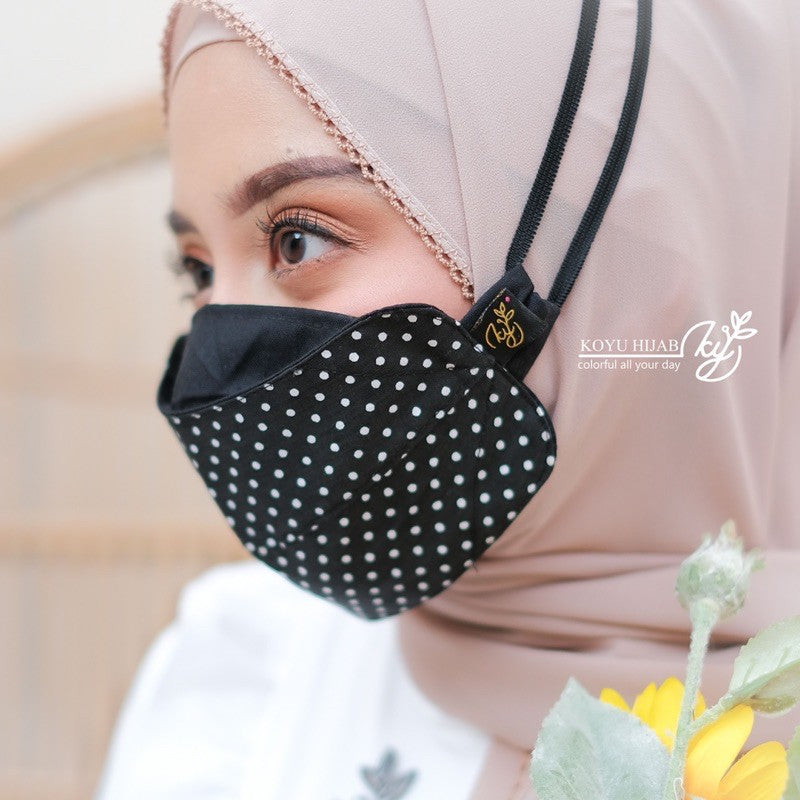 Koyu Hijab Masker 3ply Polkadot Best Seller