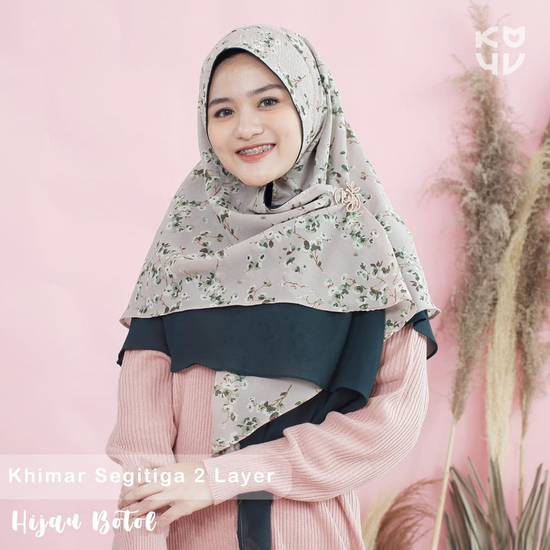 Koyu Hijab Instan Khimar Segitiga 2 Layer Bulak Balik