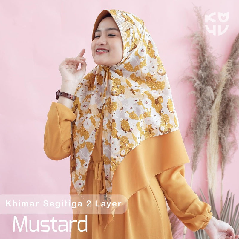 Koyu Hijab Instan Khimar Segitiga 2 Layer Bulak Balik