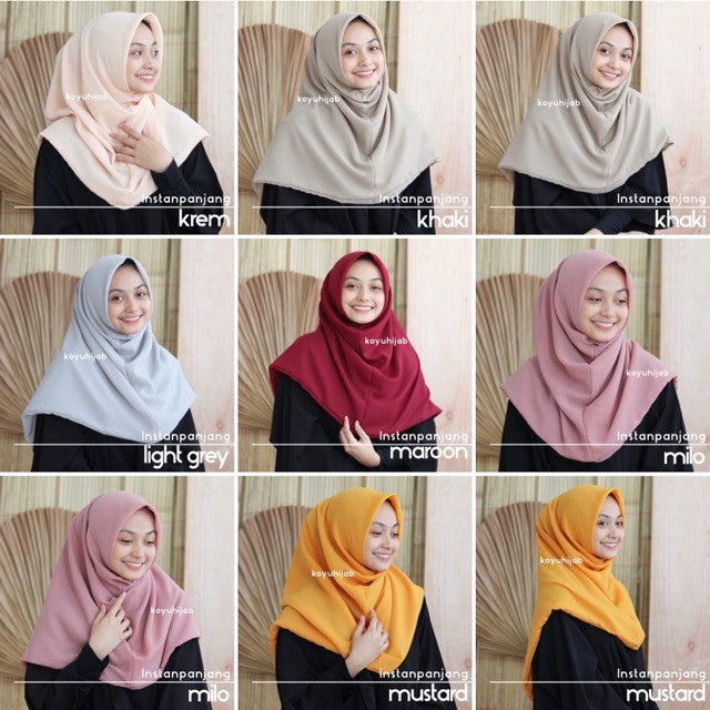 Koyu Hijab Instan Senja Panjang  ( 100RB/4 )