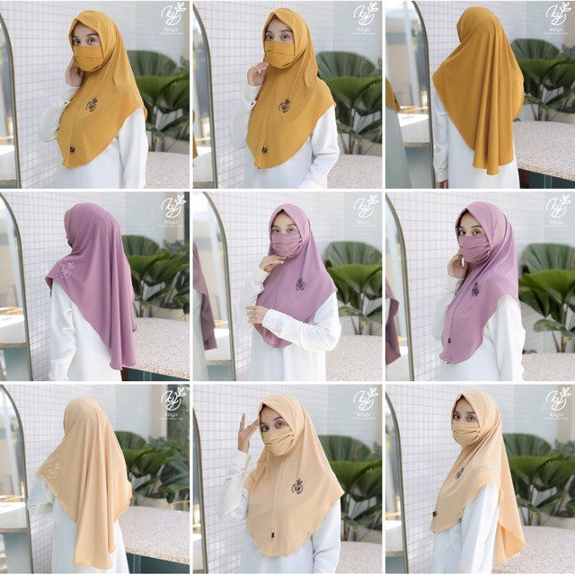Koyu Hijab Bergo Plain Instan Jersey Premium Kifana