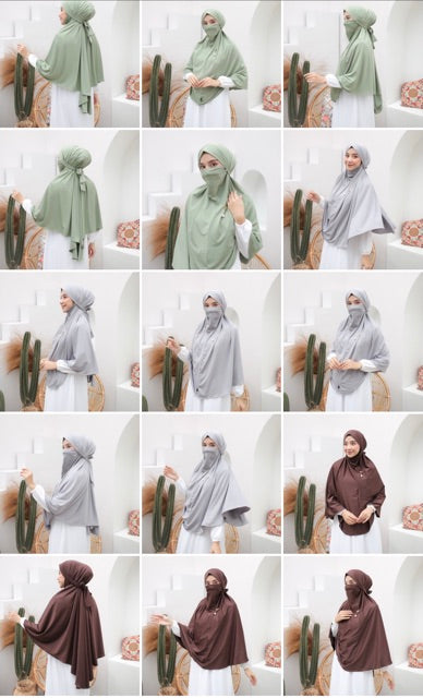Koyu Hijab Bergo Big Alana Mask