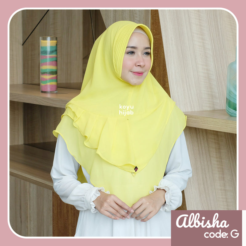 Koyu Hijab Instan Khimar Ceruti Premium Albisha