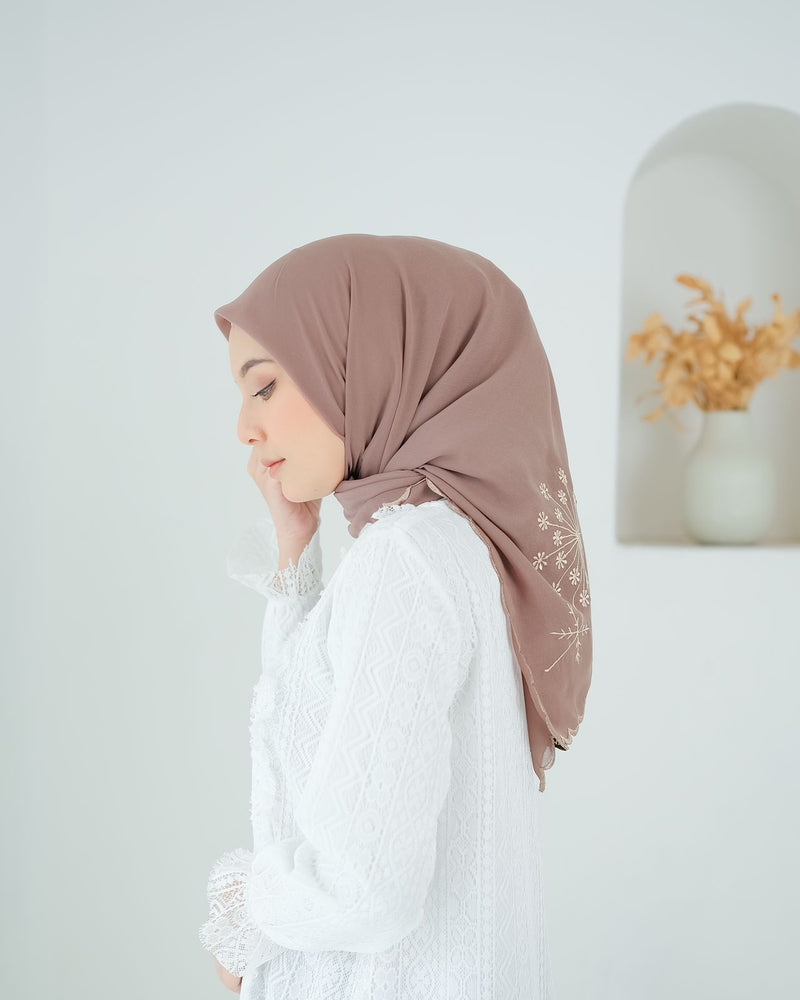 Koyu Hijab Beauty Lace Embroidery Dandelion