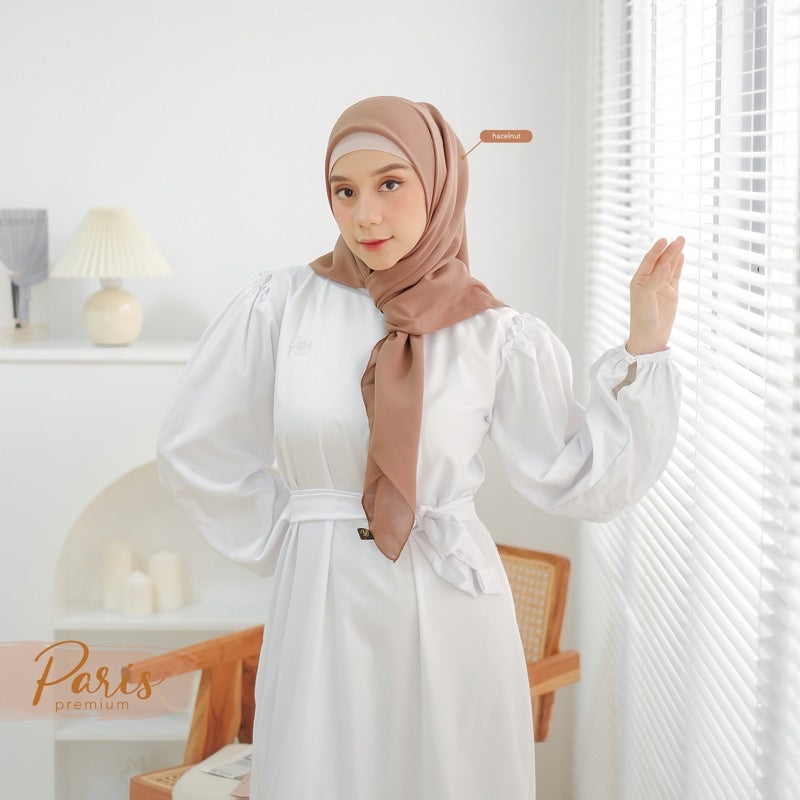 Koyu Hijab Segiempat Plain Paris Premium