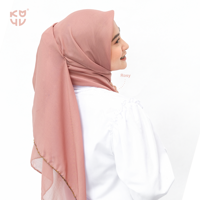 Koyu Hijab Segiempat Mutiara Square (Payet)