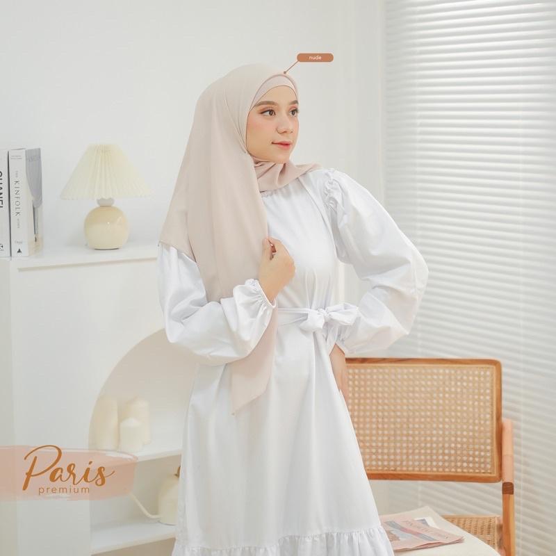 Koyu Hijab Segiempat Plain Paris Premium