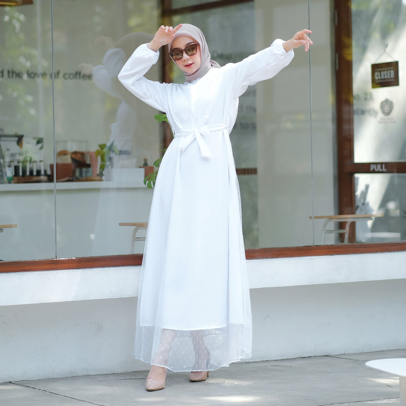 Koyu Hijab  Amaira Dress Lace New Gamis Premium