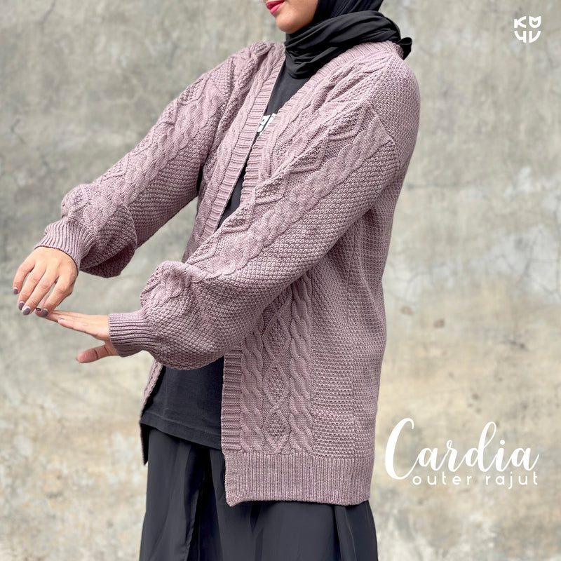 Koyu Hijab Rajut Import Cardia Outer Wear