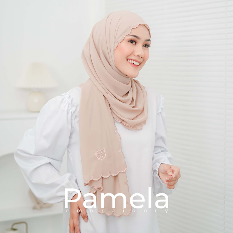 Koyu Hijab Pasmina Ceruti Embroidery Premium Pamela by Koyu