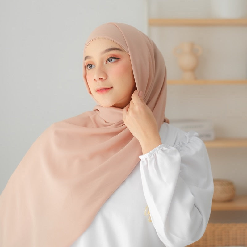 Koyu Hijab Pashmina Iner Shiena New